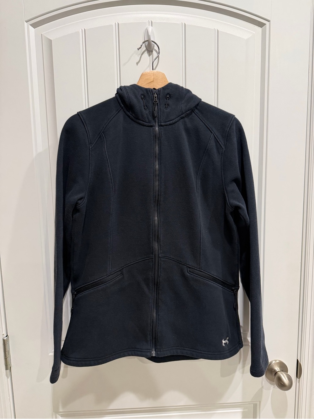 Under Armour Coldgear Fitted Black Full-Zip Hooded Sweatshirt Jacket Women’s Lg